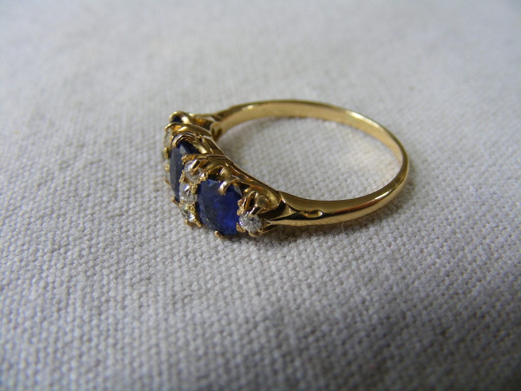 Yellow Metal blue-stone Ring - Bild 5 aus 10