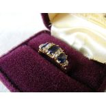 Yellow Metal blue-stone Ring
