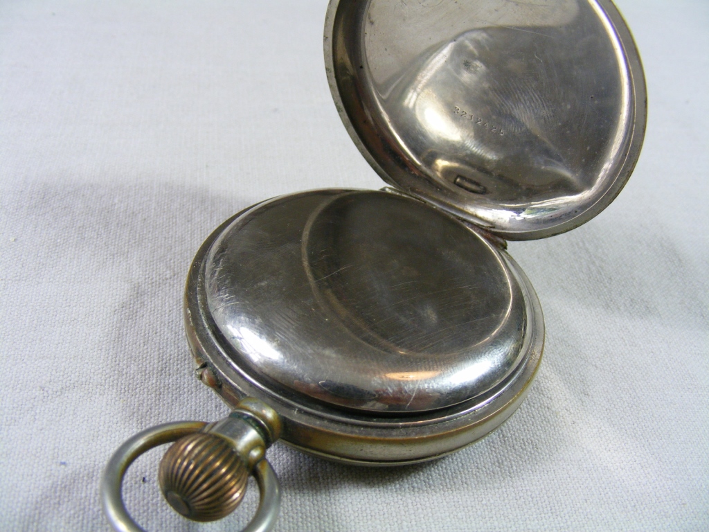 Large white metal Pocket Watch - Bild 3 aus 5