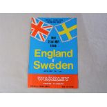 Football Programme: England v Sweden 1968