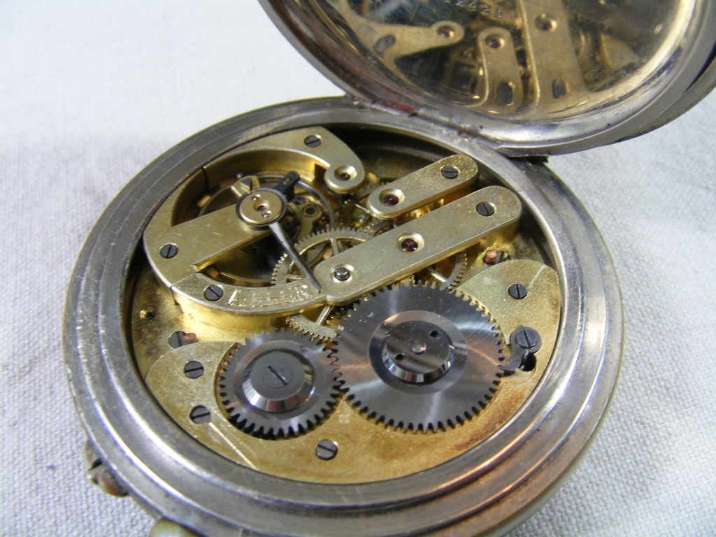 Large white metal Pocket Watch - Bild 4 aus 5