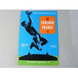 Football Programme: England v France 1969
