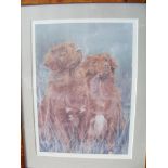 Framed dog-interest Print after Joy Glasspool