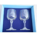 Pair of Jubilee commemorative Crystal Goblets