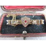 Hallmarked 9ct gold Bar Brooch