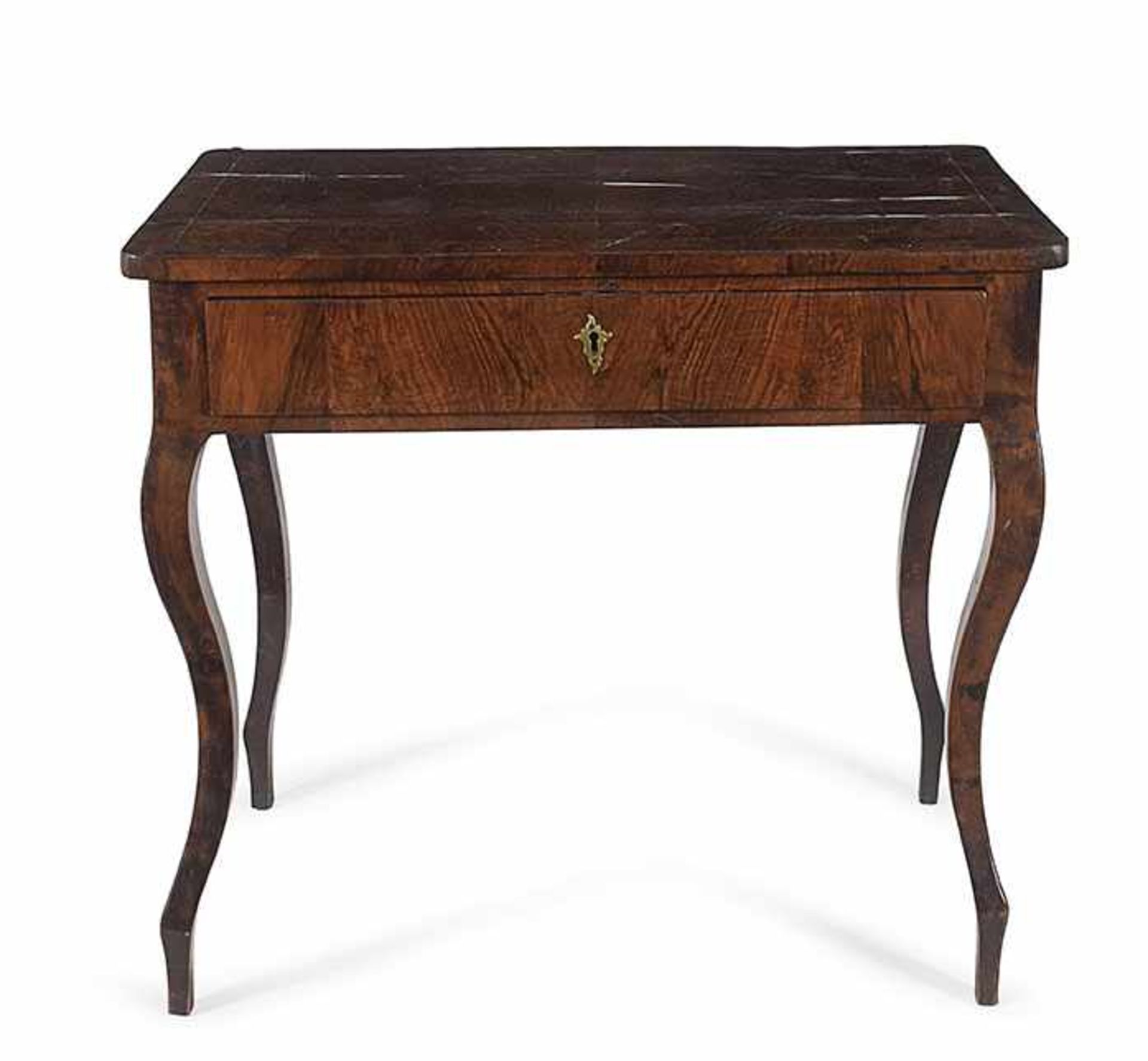 A Roman walnut desk 18th century, 81x90x57cm.