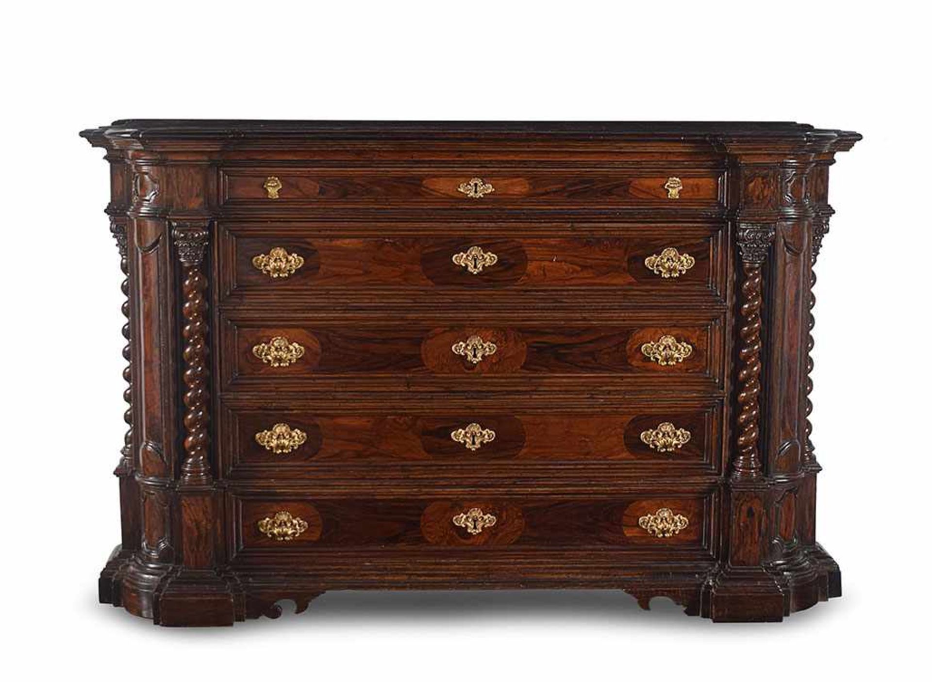 The Albani canterano venereed with walnut and olive, Rome, 1710-'20, 112x180x78,5cm. Albani is a - Bild 2 aus 8