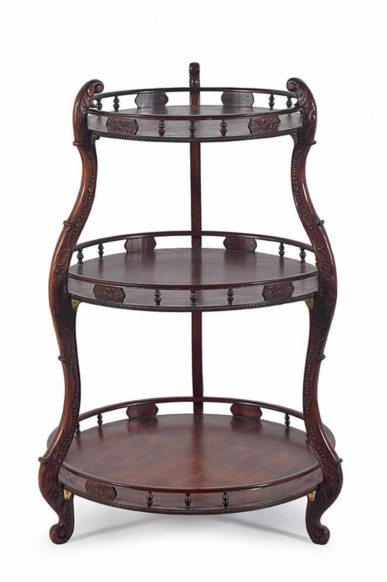 A Chinese rosewood dumbwaiter late 19th century, 99by68cm. A Chinese rosewood dumbwaiter