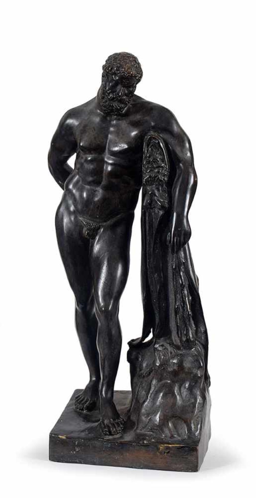 A patinated bronze figure of Ercole Farnese 59cm. high