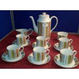 Mid Winter retro coffee set with coffee pot, sugar & cream