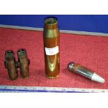 2 x 20mm shells together with brass shell and round head