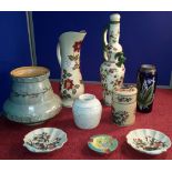 Selection of collectable's to include, oriental blue & white vase, Burleigh ware vase, Maling