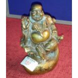 Brass/bronze Buddha token figure, 14cm tall