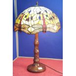 Tiffany style dragonfly table lamp (working), 63cm