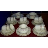 39 piece E. Hughes & Co Staffordshire Chine tea set