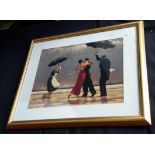 Large Jack Vettriano print in gilt frame