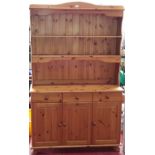 Pine kitchen dresser, 3 door, 3 drawer base.