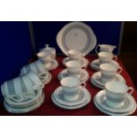 39 piece Royal Doulton 'Counterpoint' tea service with cake plate, sugar & cream