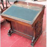 Victorian davenport desk with drawers on either side