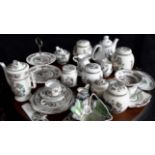 Selection of Indian Tree design preserve pots, teapots & cake plates etc