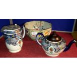 3 pieces of Corona Ware to include fruit bowl, teapot & water jug