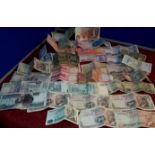 Large selection of world bank notes