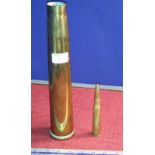 1941 40mm brass shell case together with 1941 50 cal round