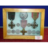 WW1 & WW2 French Militaria display case