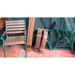 Cast iron bench, chair & table ends