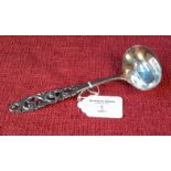 Brodrene Mylius of Norway silver 830's ladle with ornate handle, 16.5cm long