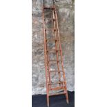 Vintage safety wooden ladders, 255cm tal