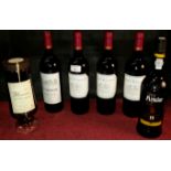 4 bottles of Bordeaux red wine together with Tawny port ages 10 years & 1 other