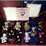 A collection of Steiff UK baby bears 1989-1993 in presentation box with certificates, together