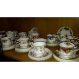 Shelf of Royal Albert trio's