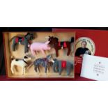 Steiff collectors 1997 Jubilee animal teddy box set with certificates