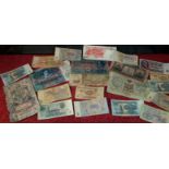 Selection of mixed world bank notes