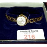 9ct gold ladies Delma watch with 9ct gold strap