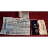 Grand lodge of England buffaloes silver medal with case & paperwork
