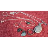 Selection of silver jewellery