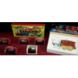 6 boxed various circus models together with Matchbox caravan model