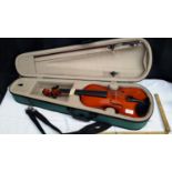 Violin with bow and case