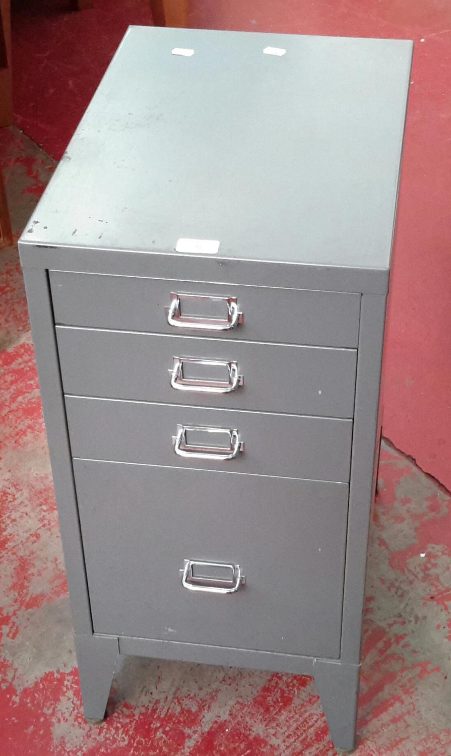 4 Drawer metal pedestal support chest