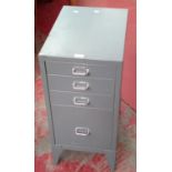 4 Drawer metal pedestal support chest