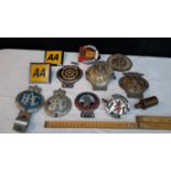 Selection of vintage car badges