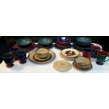 30 pieces of Denby mixed dinner wares together with 5 Poole pottery plates