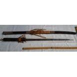 Benin African leather bound sword