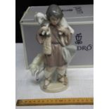 Lladro man with sheep figurine, together with box