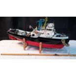 Large radio controlled boat model with stand (no remote)