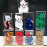 A collection of 9 TY Beanie Babies to include Spangle, America, Ireland & Germania