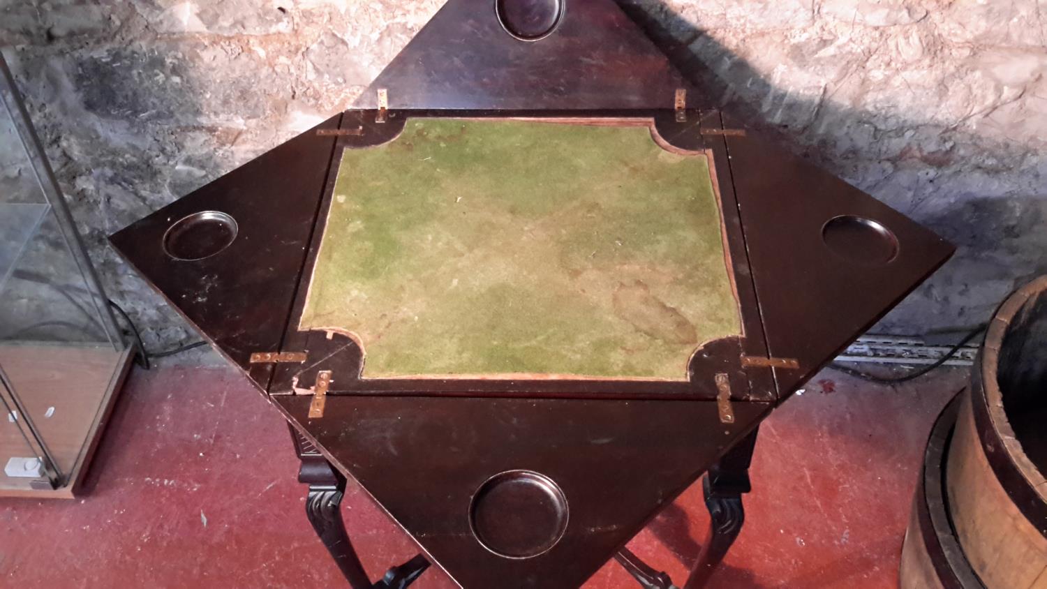 Victorian envalope games table with under drawer - Bild 2 aus 2